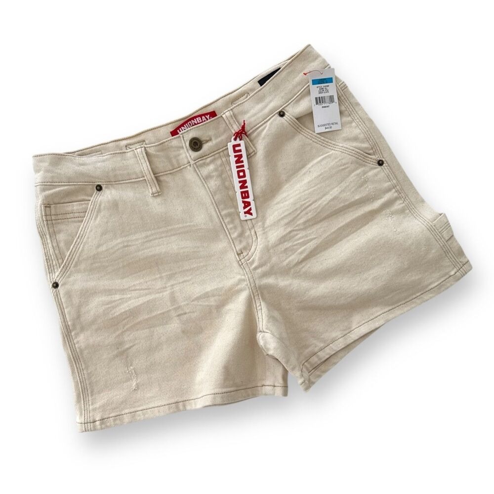 UnionBay Eli Carpenter Shorts Retro Dropcloth Color Distressed Jrs Sz 9 NWT
